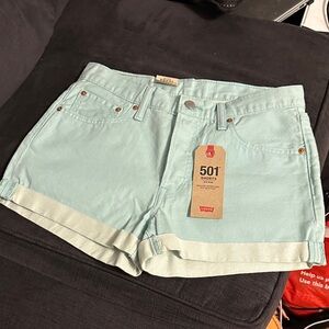Levi's Seafoam green size 29 501 mid rise shorts